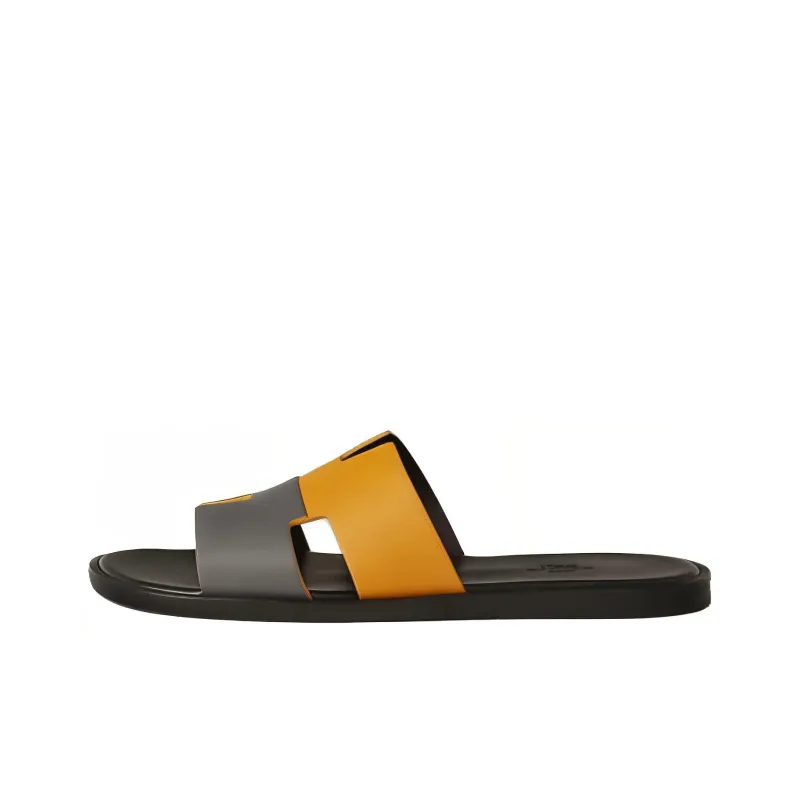 HERMES Izmir Slide Slippers Men's Black Yellow-0