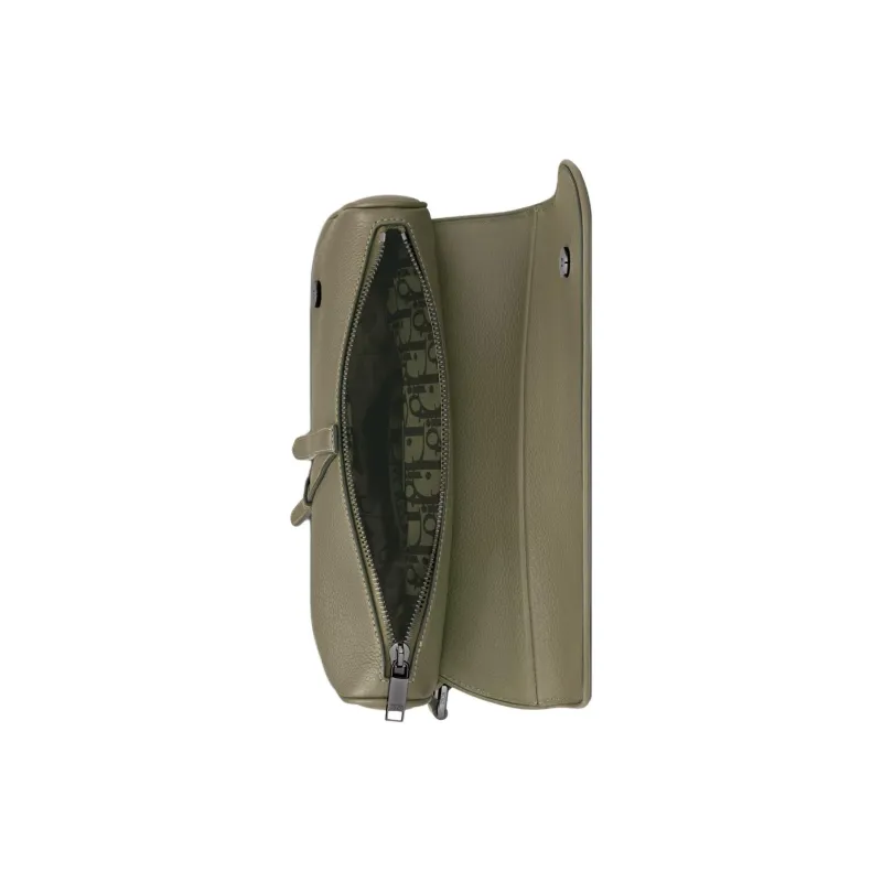 DIOR Grained Calfskin Saddle Bag Messenger Bag Crossbody Bag Shoulder Bag Men's Khaki-3