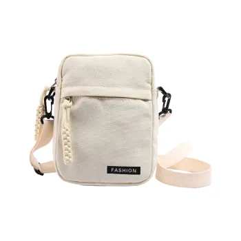 Parker Bear Canvas Canvas Bag Shoulder Bag Crossbody Bag Regular Unisex Black/Blue/Khaki/White