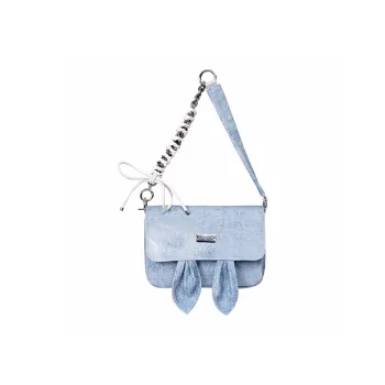 REBIRTH Cotton Shoulder Bag Handbag Regular Women's Blue Bunny Hey Bunny