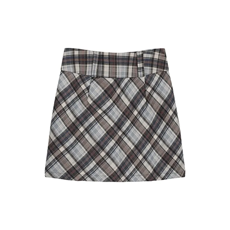ETSE Casual Short Skirts Women's Brown-1