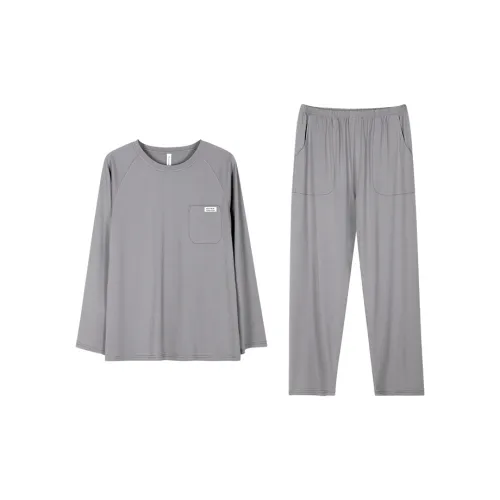 Follow The United States Pajama Set Men's Silver Frost Gray