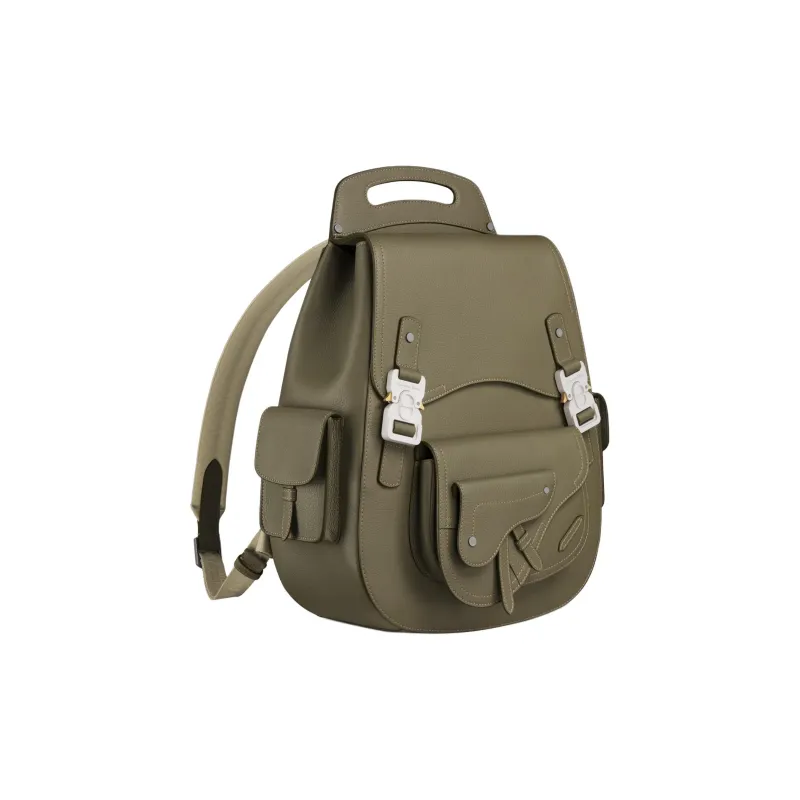 DIOR Gallop Grained Calfskin Backpack Double-Shoulder Large Size Men's Khaki-1