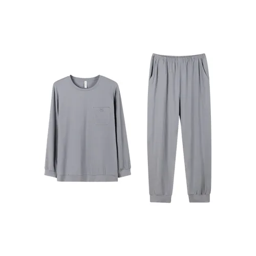 Follow The United States Pajama Set Men's Silver Frost Gray