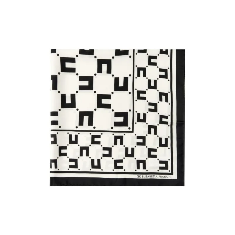 Elisabetta Franchi Silk Scarves Women's Butter/Black-0