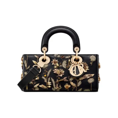DIOR Lady D Joy Cow Leather Lady Dior Bag, Shoulder Bag, Crossbody Bag, Handbag Small Size Women's Black