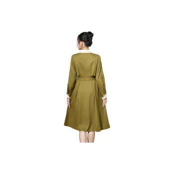 SMEN Long Sleeved Dresses Women's Tea Brown