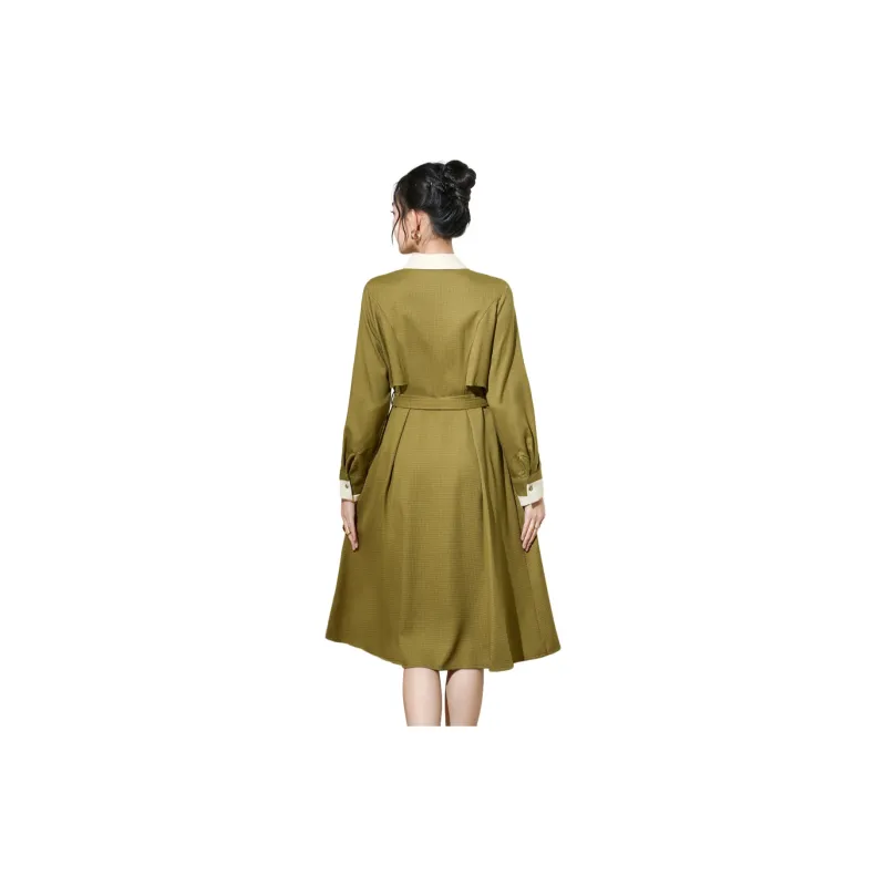 SMEN Long Sleeved Dresses Women's Tea Brown-0