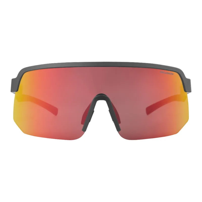 SALOMON Rubber Irregular Shape Sunglasses Men's Black-1