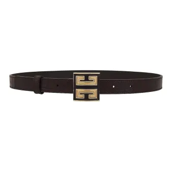 GIVENCHY Letter Logo Leather Belts Women's Black Width  2CM