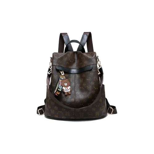 Weymond Soft Leather One Shoulder Portable Backpack Women's