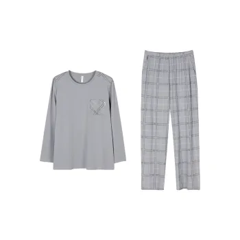 Follow The United States Pajama Set Men's Silver Frost Gray