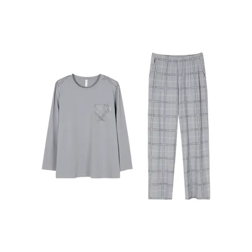 Follow The United States Pajama Set Men's Silver Frost Gray