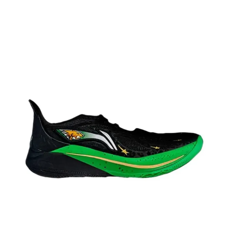 LiNing SONIC 12 PE Version Cushioning Wear Resistant Low Top Basketball Shoes Men's Black Green-1
