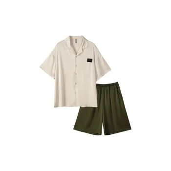 Same Language Pajama Set Men's Orange White Mocha Green