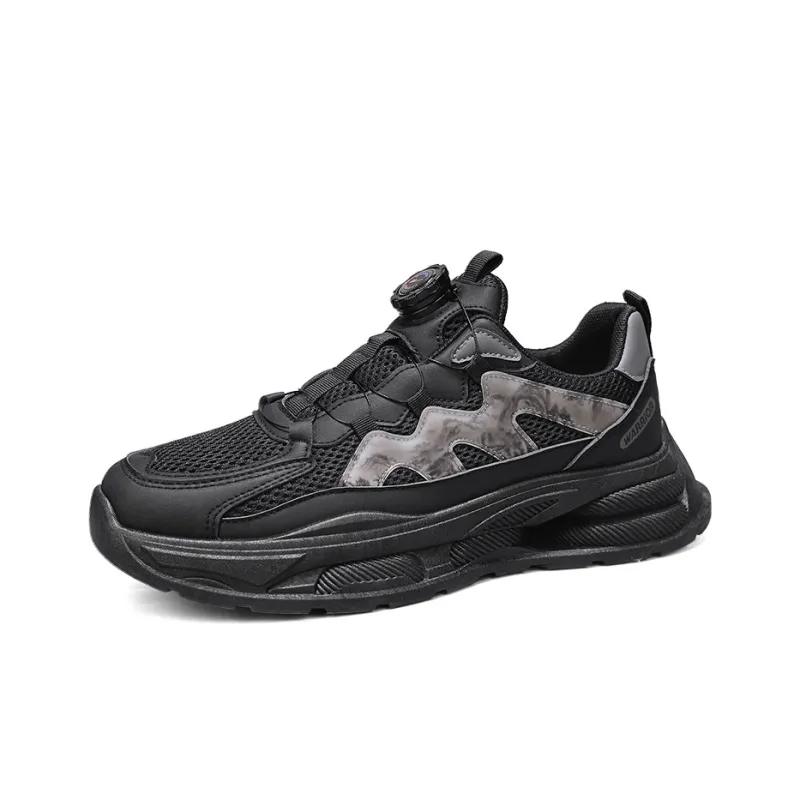 WARRIOR Chunky Sneakers Men Low Top Black/Gray-2