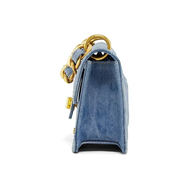 Teenmix Fabric Microfiber Synthetic Leather One Shoulder Handbag Regular Women's Black/Blue-5