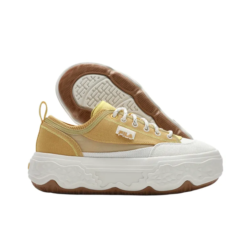 FILA ROCK Rock Shoes Anti Slip Wear Resistant Low Top Canvas Shoes Women's Golden Apricot Yellow-2