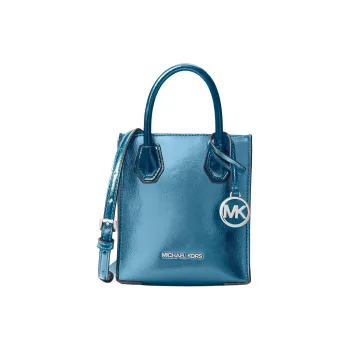 MICHAEL KORS Mercer Patent Leather Shoulder Bag, Crossbody Bag, Handbag Extra Small Women's Blue Green