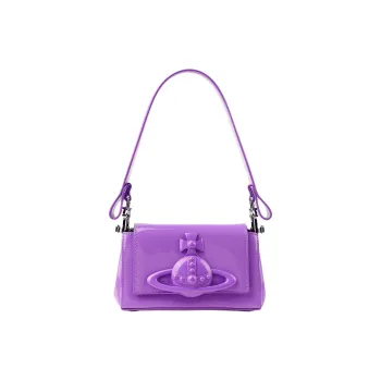 Vivienne Westwood HAZEL Calfskin Portable Crossbody Bag, Shoulder Bag Women's Purple