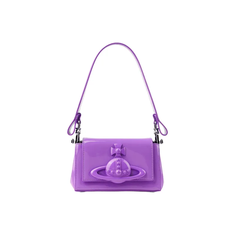 Vivienne Westwood HAZEL Calfskin Portable Crossbody Bag, Shoulder Bag Women's Purple-0