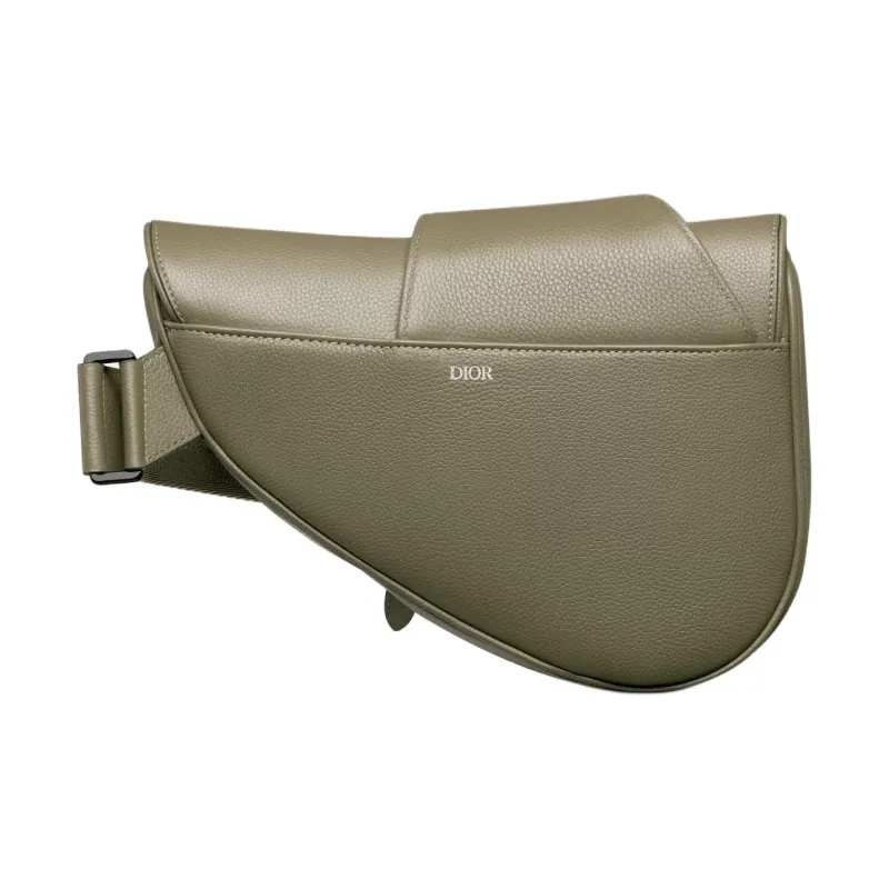 DIOR Grained Calfskin Saddle Bag Messenger Bag Crossbody Bag Shoulder Bag Men's Khaki-2
