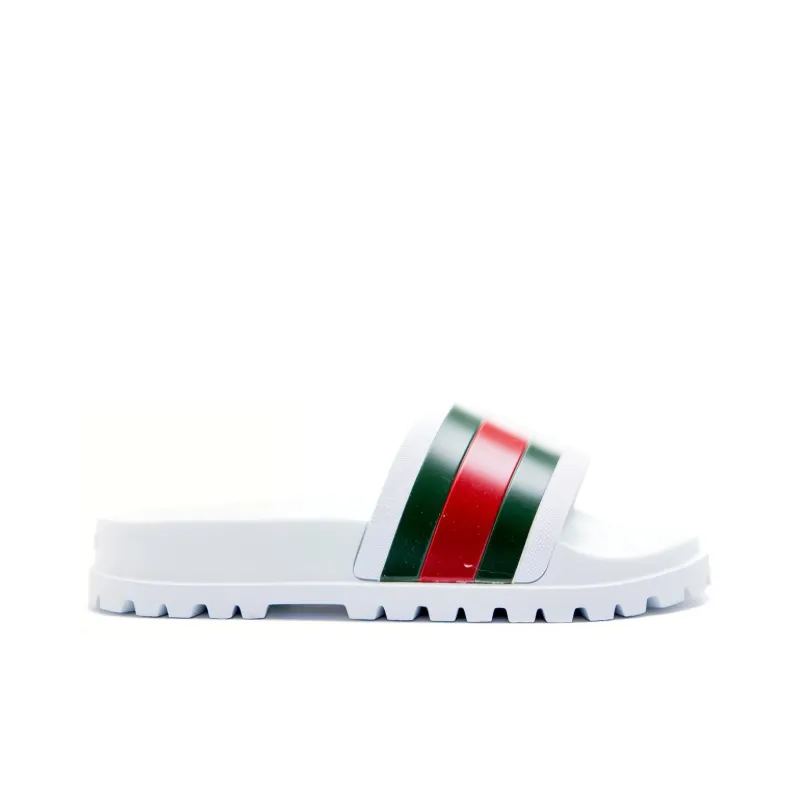 GUCCI Web Slide Sandal White-1
