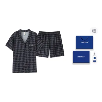 Floating Light Islands Pajama Set Women's Gift Box Set Black Blue