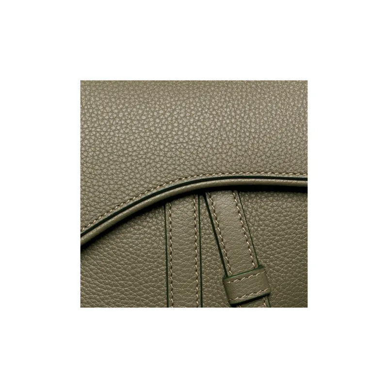 DIOR Grained Calfskin Saddle Bag Messenger Bag Crossbody Bag Shoulder Bag Men's Khaki-4