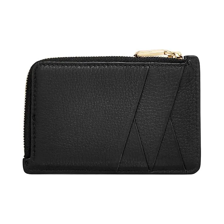 TIFFANY & CO. Leather Card Holder Women's Black-2