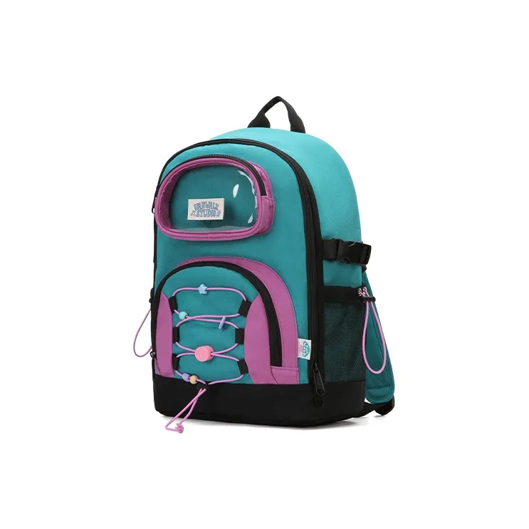 VANWALK Fabric Backpack Regular Unisex Yellow/Green/Blue-5
