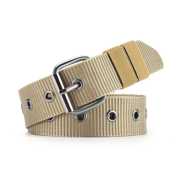 ACUC All Season Solid Color Canvas Youth Versatile Pin Buckle Belt Belt Width  3.8cm Unisex-5