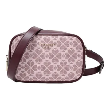 Kate Spade Flower Artificial Leather Camera Bag, Shoulder Bag Women's Pink Burgundy