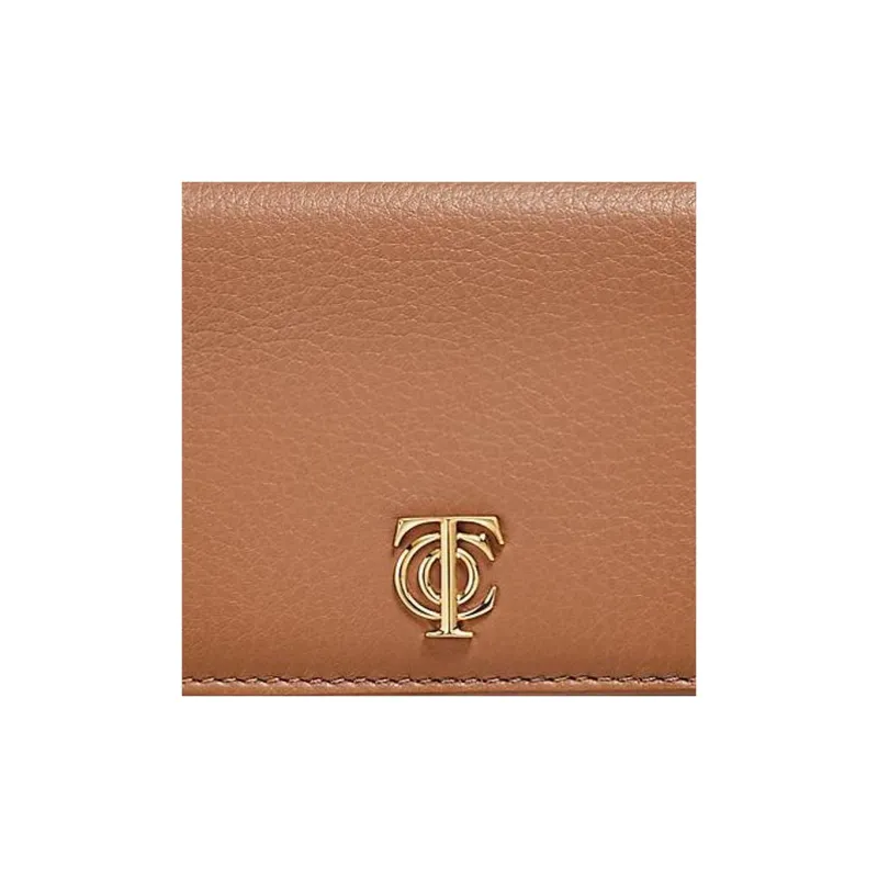 TIFFANY & CO. Leather Card Clip Card Holder Women's Tan-4