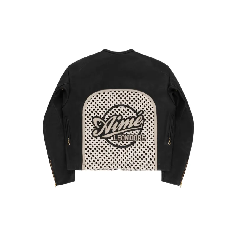 AIME LEON DORE Vanson Raffia Leather Jacket-1