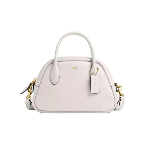 COACH Borough Leather Handbag Shoulder Bag Crossbody Bag Medium Size Women's White