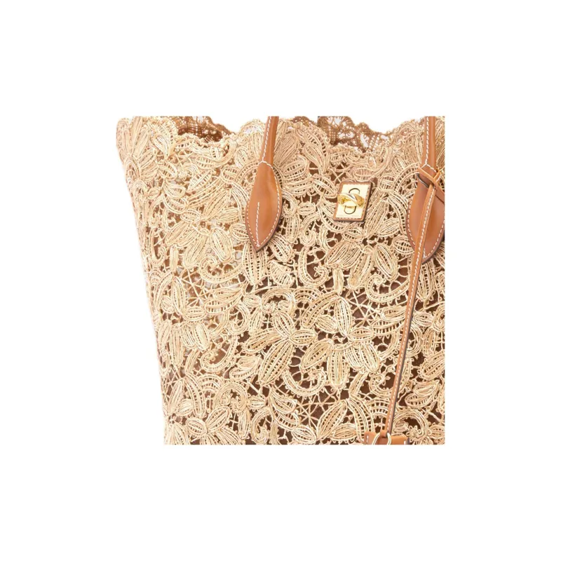 ERMANNO SCERVINO Raffia And Smooth Calfskin Tote Bag Shopping Bag Handbag Women's Natural-2