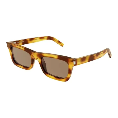 SAINT LAURENT Acetate Rectangular Sunglasses Women's Yellow