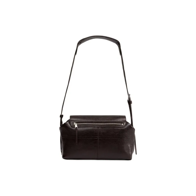 Lemaire Cow Leather Handbag Shoulder Bag Medium Size Women's Dark Brown-5