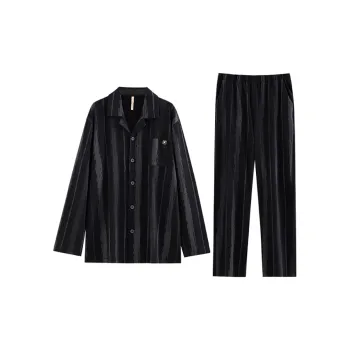 Yue Nei Pajama Set Men's Bamboo Charcoal Black