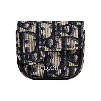 DIOR Saddle Nylon Saddle Bag, Wrist Bag Unisex Beige And Black