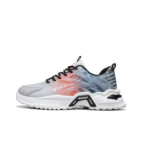 Warrior Anti Slip Wear Resistant Breathable Height Increasing Low Top Chunky Sneakers Men's Gray Orange Blue