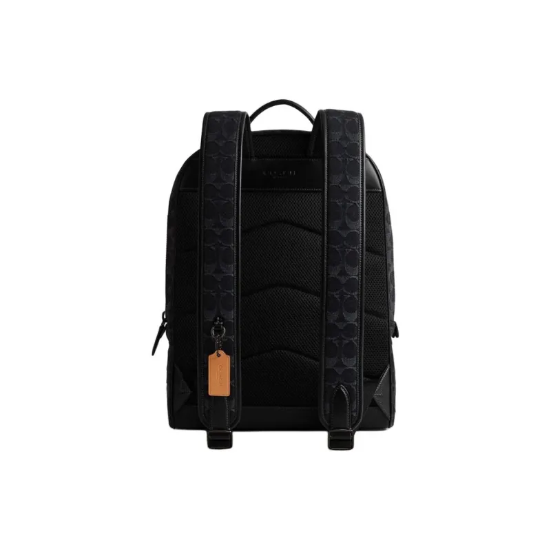 COACH Charter Denim Backpack Large Size Men's Black-2