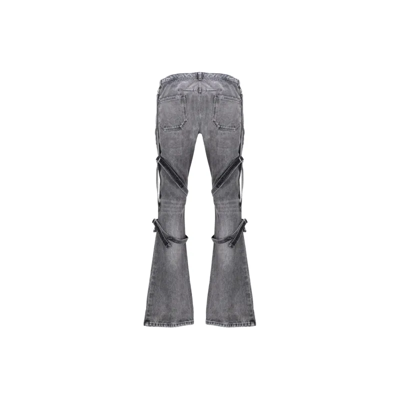 COURREGES Multi strap Flared Jeans-1