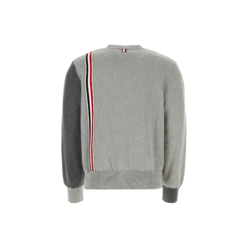 THOM BROWNE Funmix V-Neck Long-Sleeved Cardigan-1
