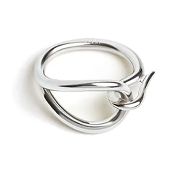 HERMES Silk Scarf Clip Women's Silver