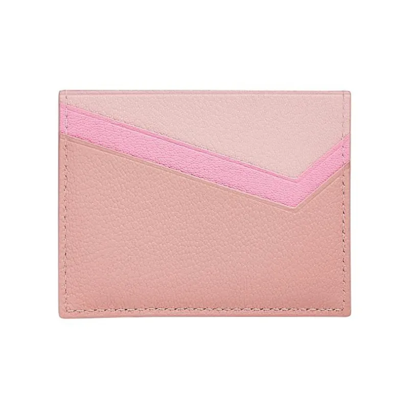 TIFFANY & CO. Tiffany T Goatskin Card Holder Women's Pink Multicolor-2