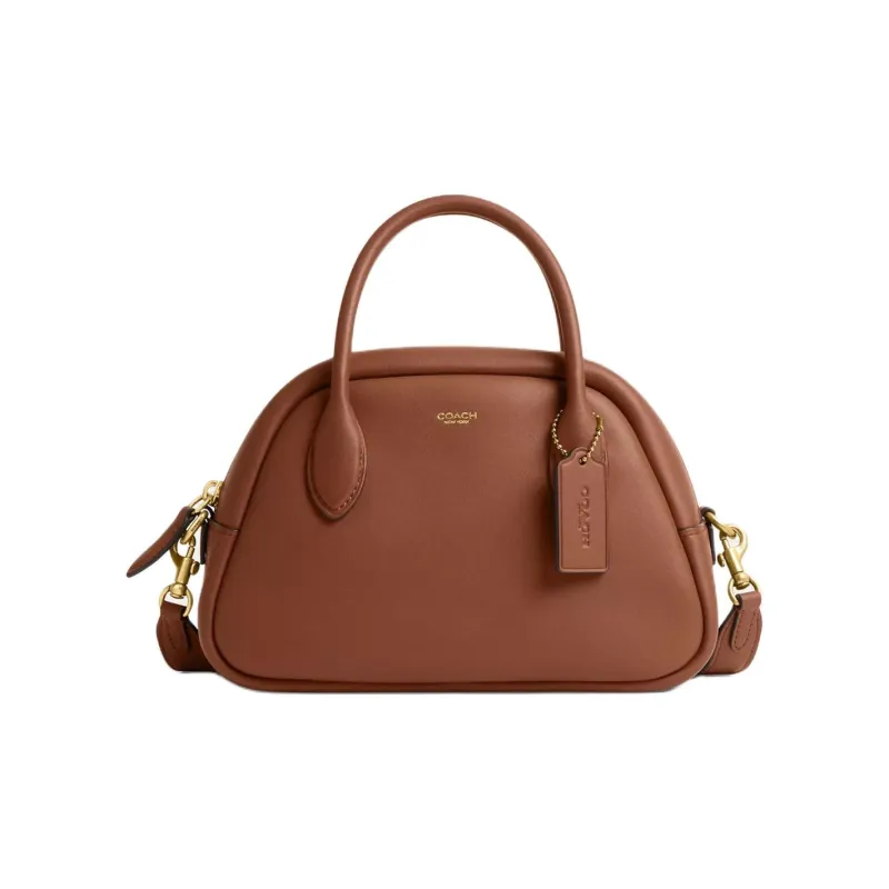 COACH Borough Leather Handbag, Shoulder Bag, Crossbody Bag Medium Size Women's Brown-0