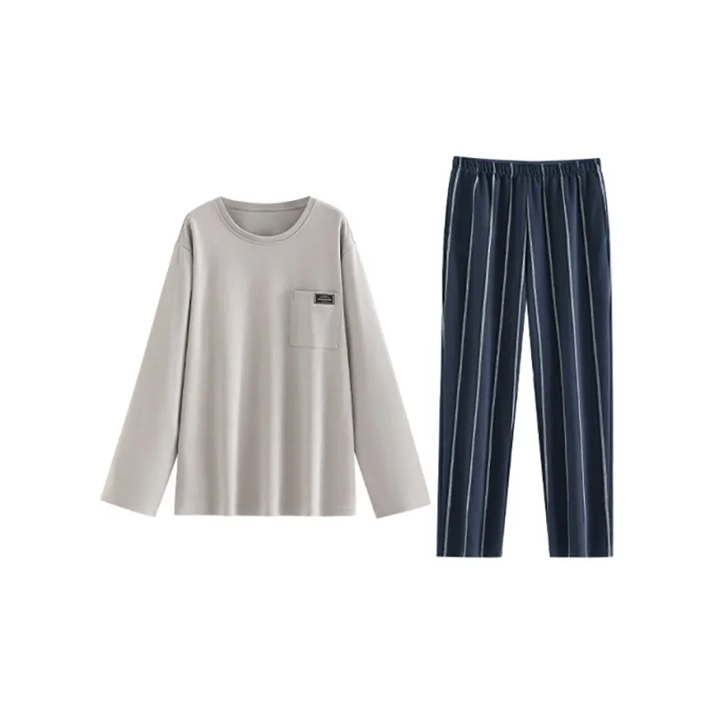 Yue Nei Pajama Set Men's Dove Gray-0
