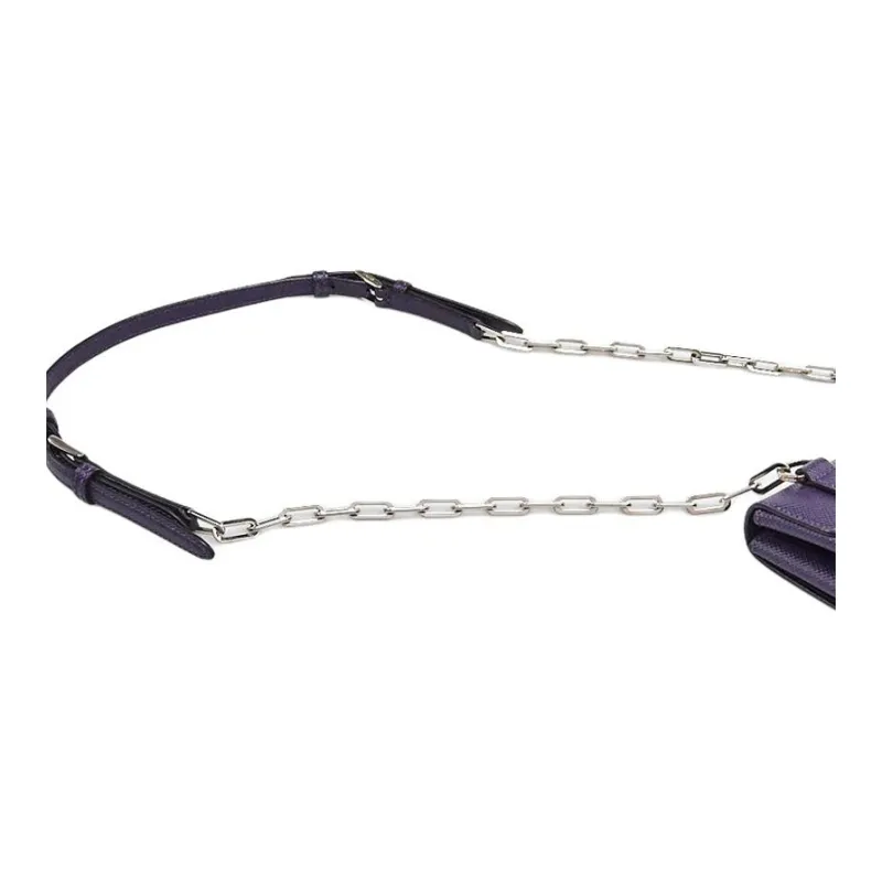PRADA Uva Saffiano Leather Crossbody Bag Shoulder Bag Women's Dark Purple-5
